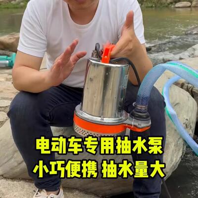 电动车专用抽水泵直流潜水泵12V24V48V60V72电瓶车水泵小型抽水机