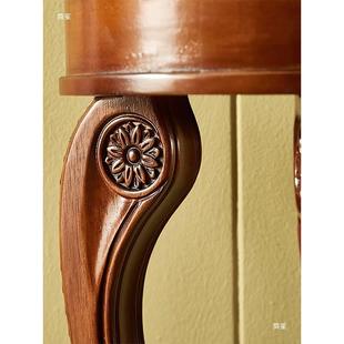 典饰古绿萝 乡木村木质TKM复古全实雕花做旧别墅花盆架欧式 美式 装