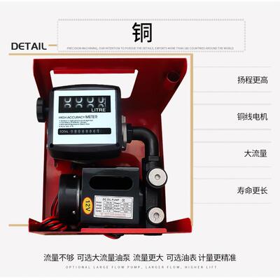 BREMEN电动加油机12V24V抽油泵车载自吸泵柴油齿轮泵小型