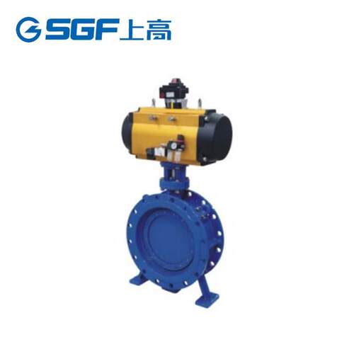 气动双偏心蝶阀D642H-16C国标铸钢硬密封法兰开关切断阀双作用