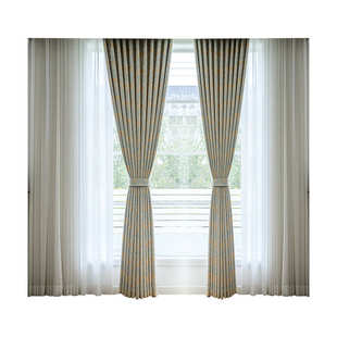 高精密定型客厅田园窗帘卧室提花玫瑰故事 成品窗帘别墅 高温美式