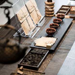 OMENIA现代轻奢样板间茶室软装 饰摆件 组合售楼处茶具茶杯茶盘装