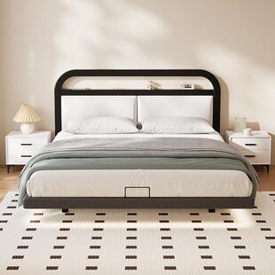 悬浮床现代简约主卧家用1米8单双人床榻榻米排骨架床架矮床悬空床