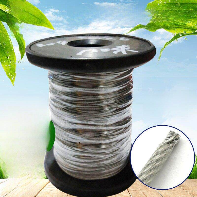 304不锈钢包胶钢丝绳，包塑绳，鱼线，晾衣绳，葡萄架绳0.5Mm1Mm1