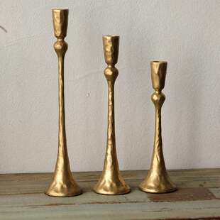 摆件壁炉烛台套手工 3082台色三组合家居装 美式 复古金铸铁饰烛GX