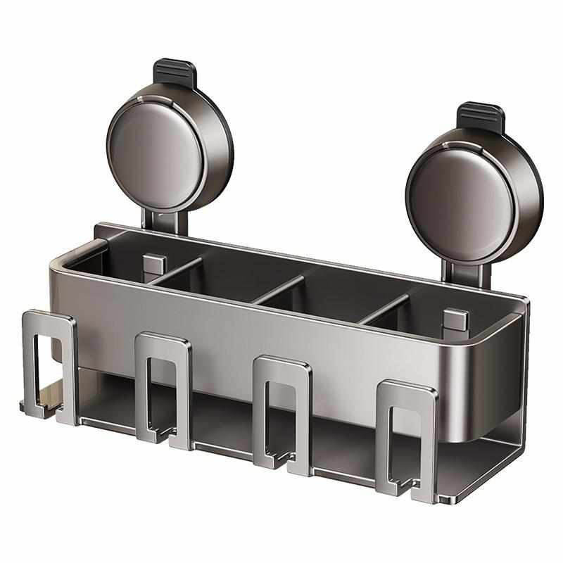 吸盘牙刷牙杯置物架家用卫生间免打孔挂墙式洗漱台漱口杯温州工厂