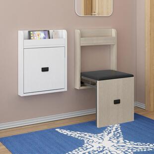 IL折叠壁挂式入户门口玄关穿鞋凳隐形家用进门挂墙上超窄鞋柜换鞋