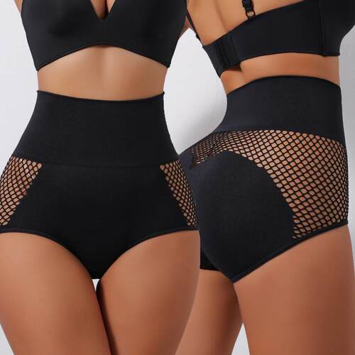 High waisted compression pants with breathable holes for a
