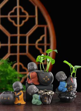 禅宗小和尚家居治疗小物件茶宠物办公室桌面入口酒柜电视柜装修