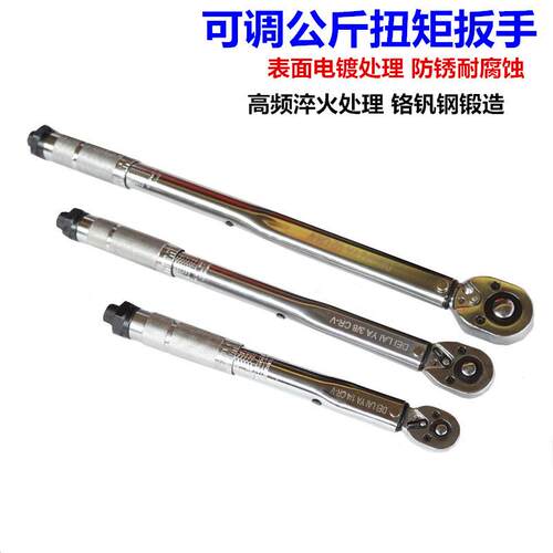 德来亚28-210Nm预置式扭力扳手可调公斤力矩扳手棘轮头扭矩扳手套