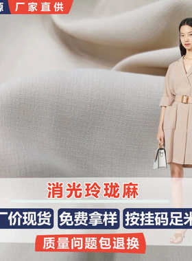 消光玲珑麻竹节全涤布 CR670 汉服连衣裙衬衫Lolita唐装刺绣面料