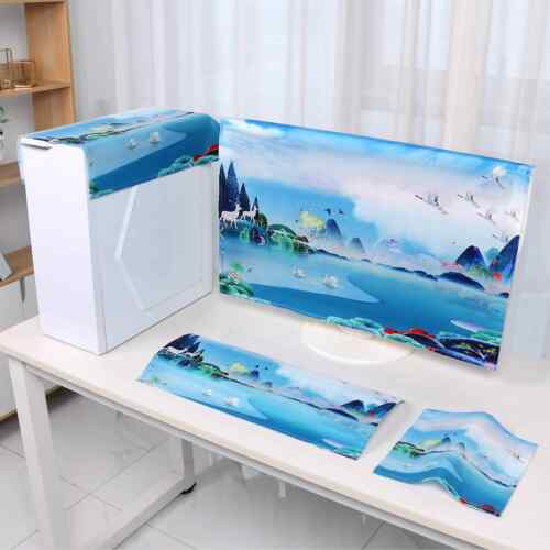 电脑防尘罩防尘罩台式简约现代液晶显示器键盘主机保护套屏幕盖布