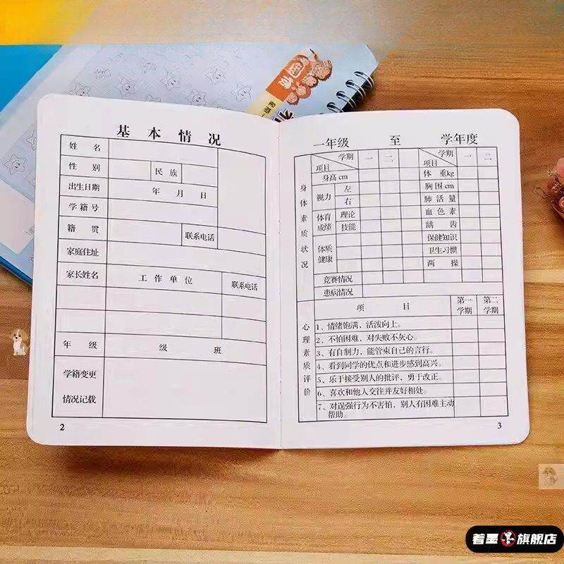 小学生综合素质手册红皮大中素质发展报告册烫金学业教育手册