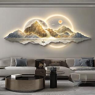 旭东日升轻奢客厅沙装饰画新中式发背景墙挂画高级大感气RBH10449