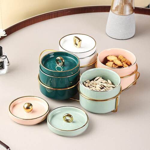 Ceramic Candy Jar with Stand Decorative Snack Box