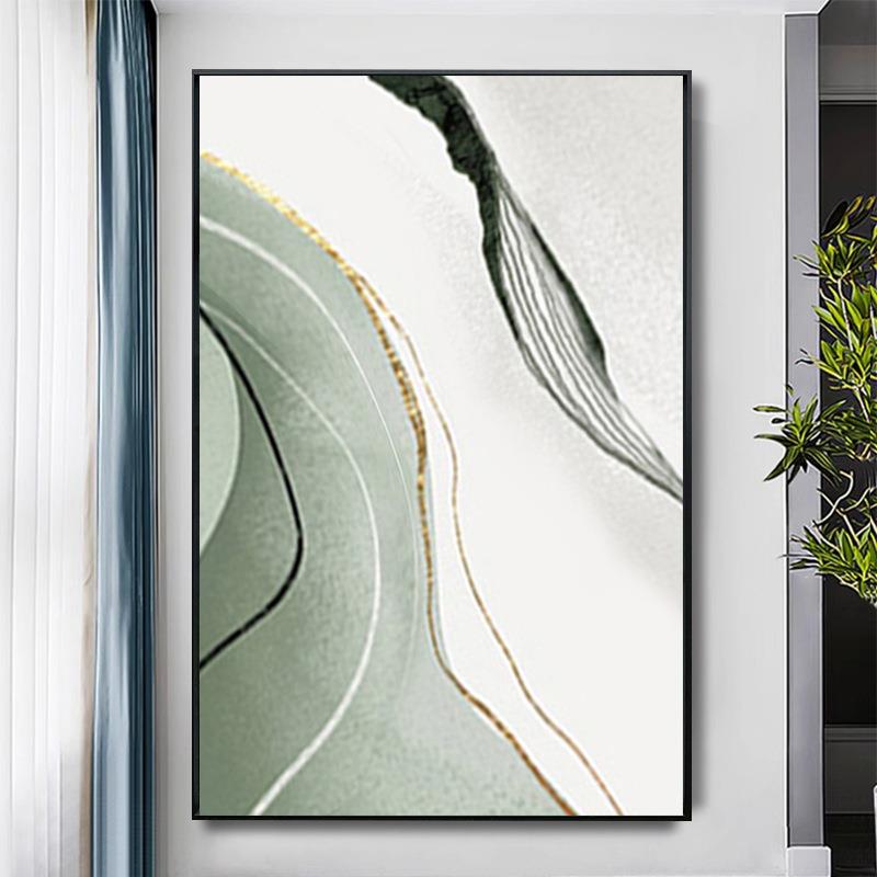 手绘油画纯客装厅玄关过道抽5254清爽象饰挂画现代简地约落画