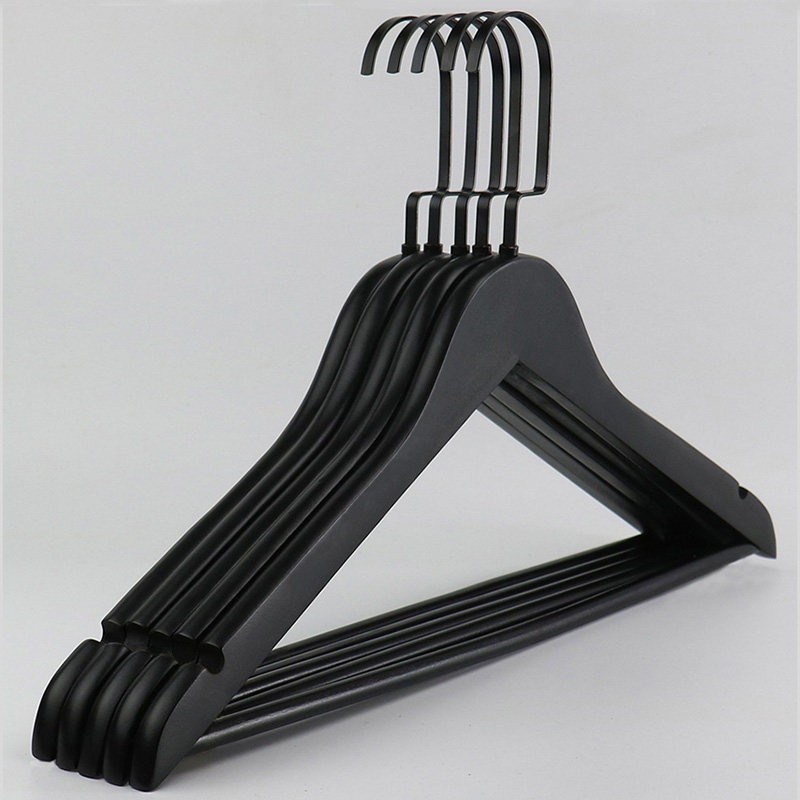 黑色实木衣架防滑晾衣架酒店木质衣挂衣柜家用服装店衣架子裤架子