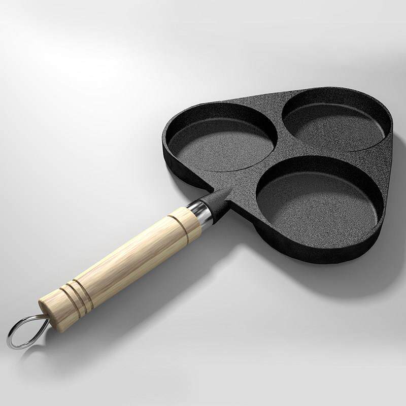 弘朗铸铁不粘锅煎鸡蛋平底锅迷你三孔蛋饺汉堡模具早餐加深小煎锅