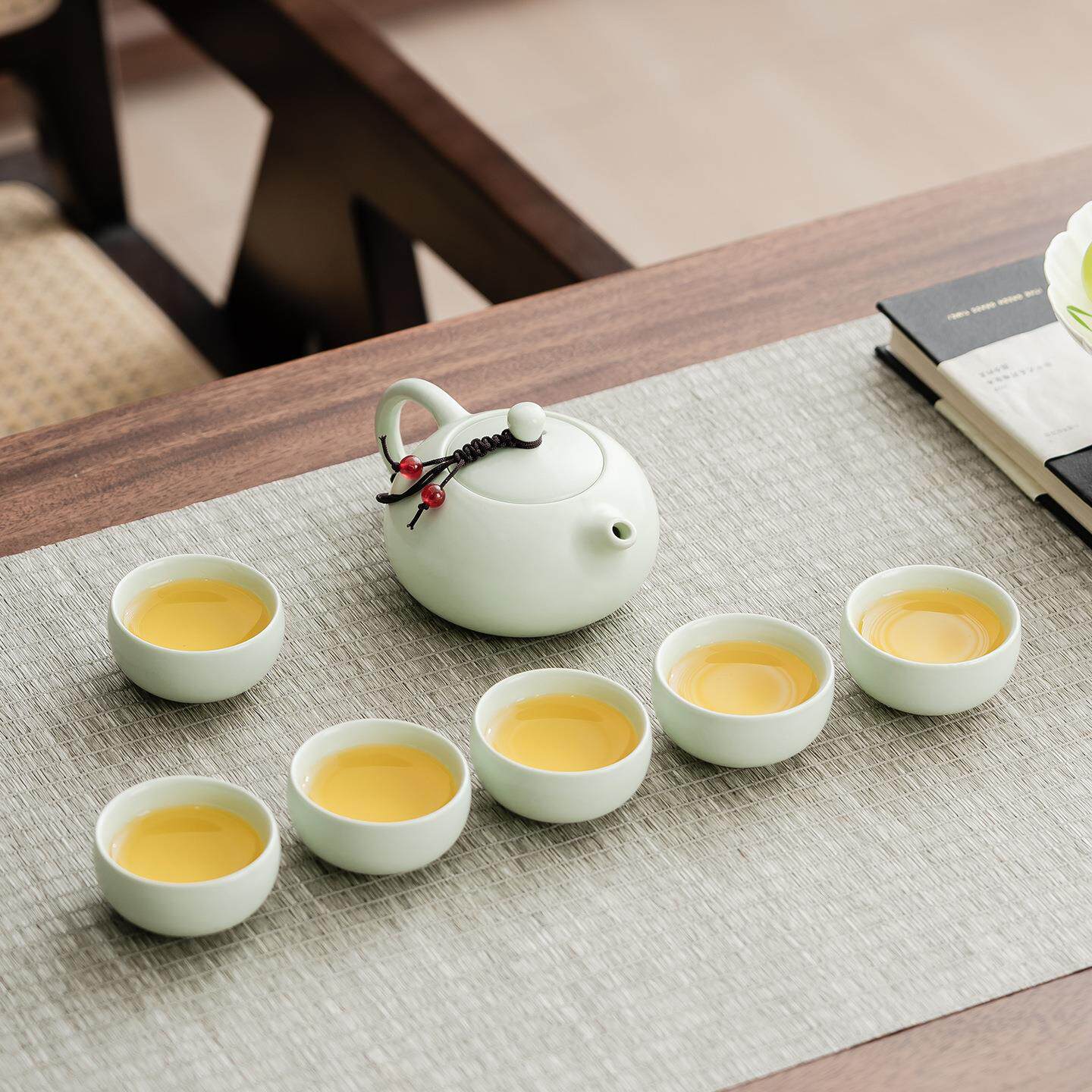 功夫旅行茶具定窑陶瓷西施壶便携包一壶二杯四杯茶具套装创意礼品