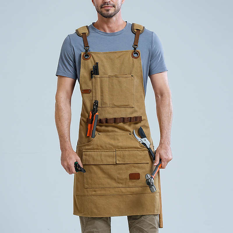 时尚帆布围裙定制2025新款男士专用机修工多功能大口袋耐磨工作服,家庭/个人清洁工具,围裙,淘宝优惠券,粉丝福利购,淘宝优惠卷