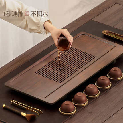 0J0茶盘托盘小型茶台家用2024新款现代简约竹制沥水功夫茶具干泡
