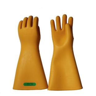 天津双安牌35KV高压绝缘手套防触电橡胶劳保手套