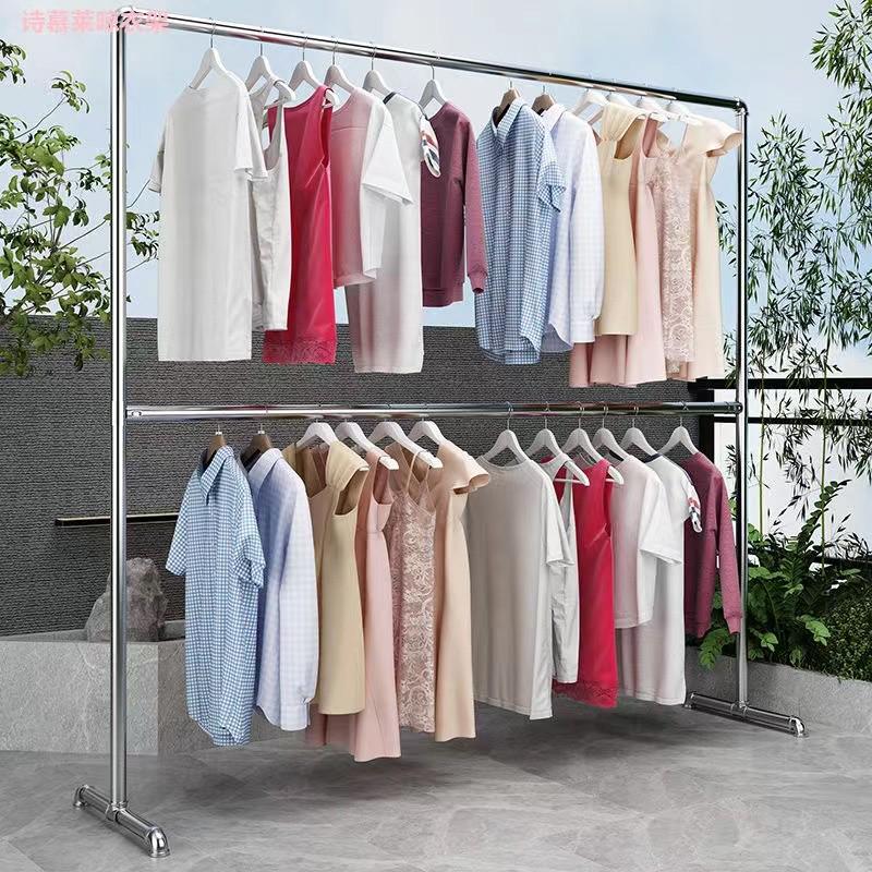 特厚晾衣架加厚晒衣架水管服装店钢管衣架稳固实用折叠落地陈之堔