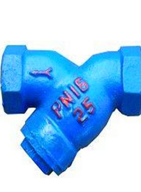 GL11H-10 管道丝口过滤器不锈钢网DN40铸铁Y型丝扣过滤器内螺纹