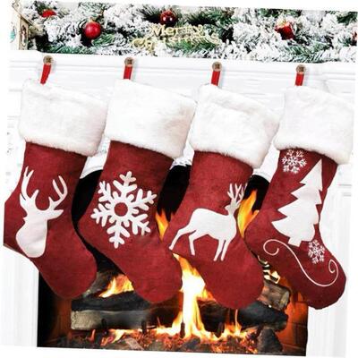 Christmas Stockings Socks Candy Gift Bag Elk Christmas