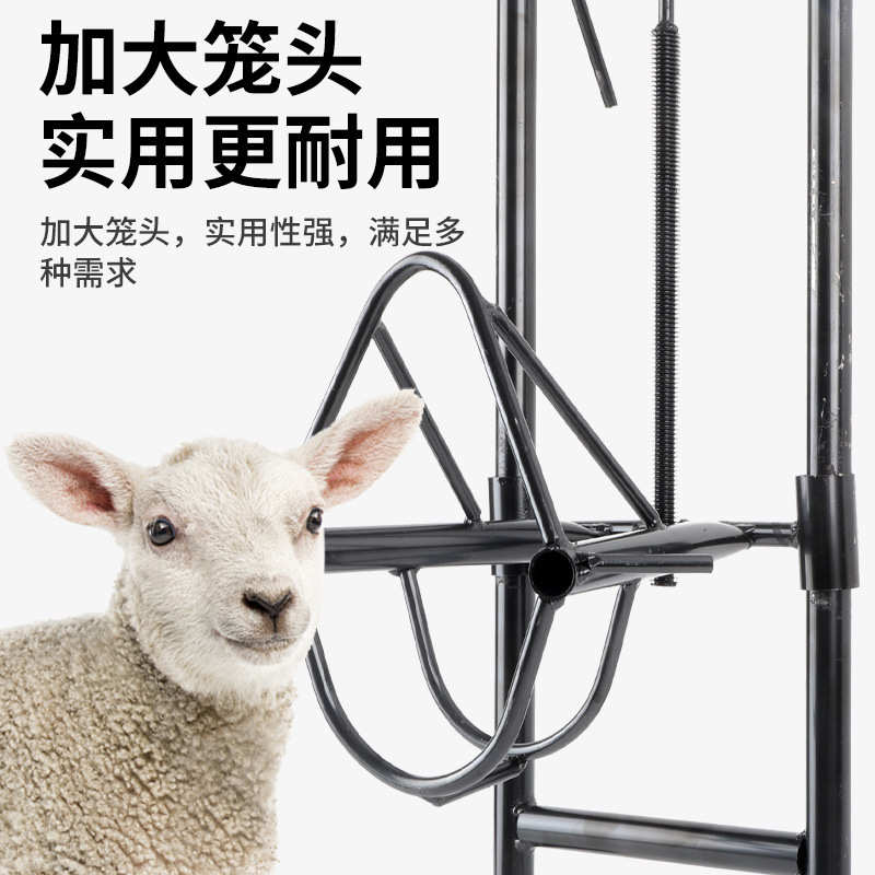 羊头固定架剪羊毛架子升降羊用固定器打针保定架挤羊奶推毛羊笼头