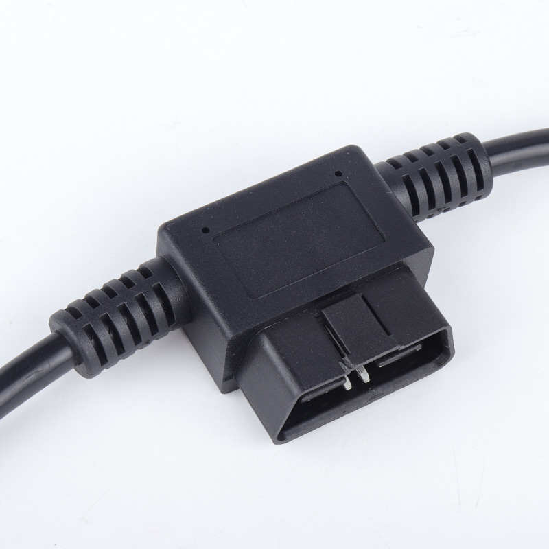 芯线拓展车16obd2接口针二连延长线16一分接线原obd汽车转换插头