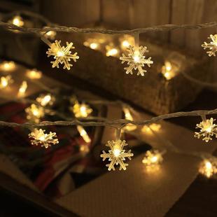 新款LED雪花灯串电池盒节日装饰婚庆彩灯满天星星圣诞