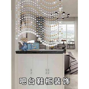 饰帘子家用过道卧室吊挂帘欧式 珠帘客厅餐厅水晶隔断装 商铺免打孔