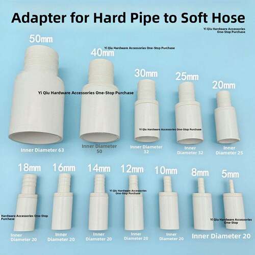 pvc变径直接给水管异径接头16转16转20塑料直通异径硬管转软管头