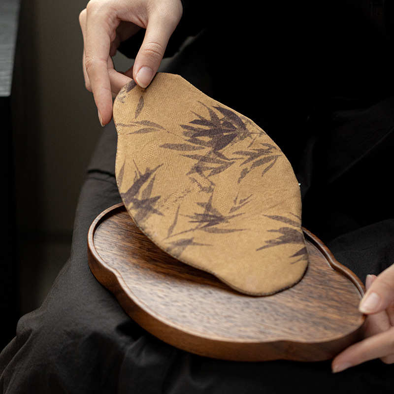 弥言胡桃木干泡盘实木壶承小型茶台香云纱茶席壶承垫子实木托盘垫