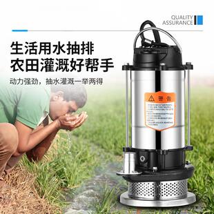 潜水泵220V小型不锈钢清水污水泵家用抽水泵农田灌溉高扬程排污泵