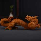 崖柏木雕刻龙摆件中式 饰工艺品 实木摆设动物家居生肖客厅办公室装