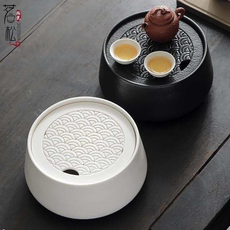 陶瓷茶盂茶渣缸带盖水盂茶洗特大号废水缸杯洗建水壶承干泡台茶盘