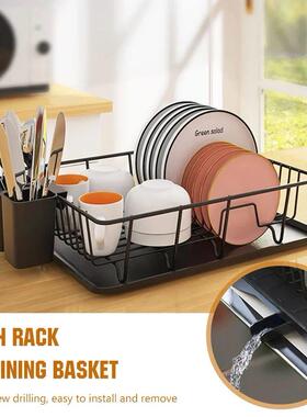 1/2 Tier Kitchen Dish Drainer Storage Rack With Chopstick Ca