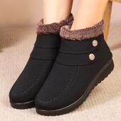 女加绒老年高帮中妈妈暖棉鞋 老北京布鞋 雪防滑软底保 新款 高档冬季