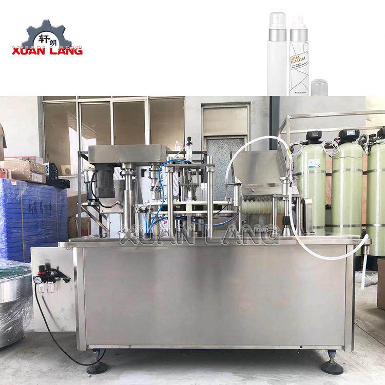 香薰精油灌装机 化妆品爽肤水小剂量压盖上盖机 全自动喷雾灌装机