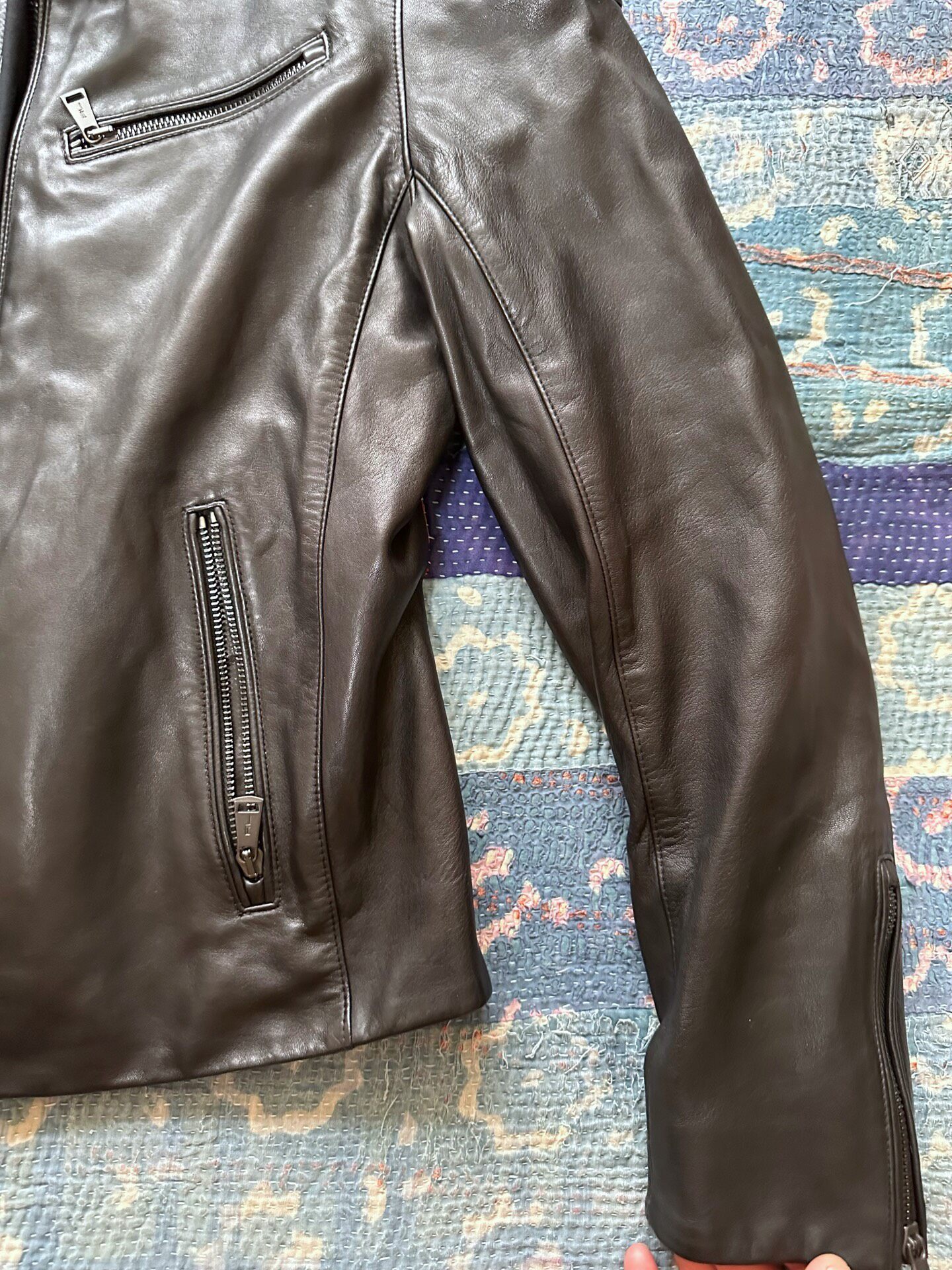 Ralph Lauren RRL Black Leather Motorcycle Jacket — back