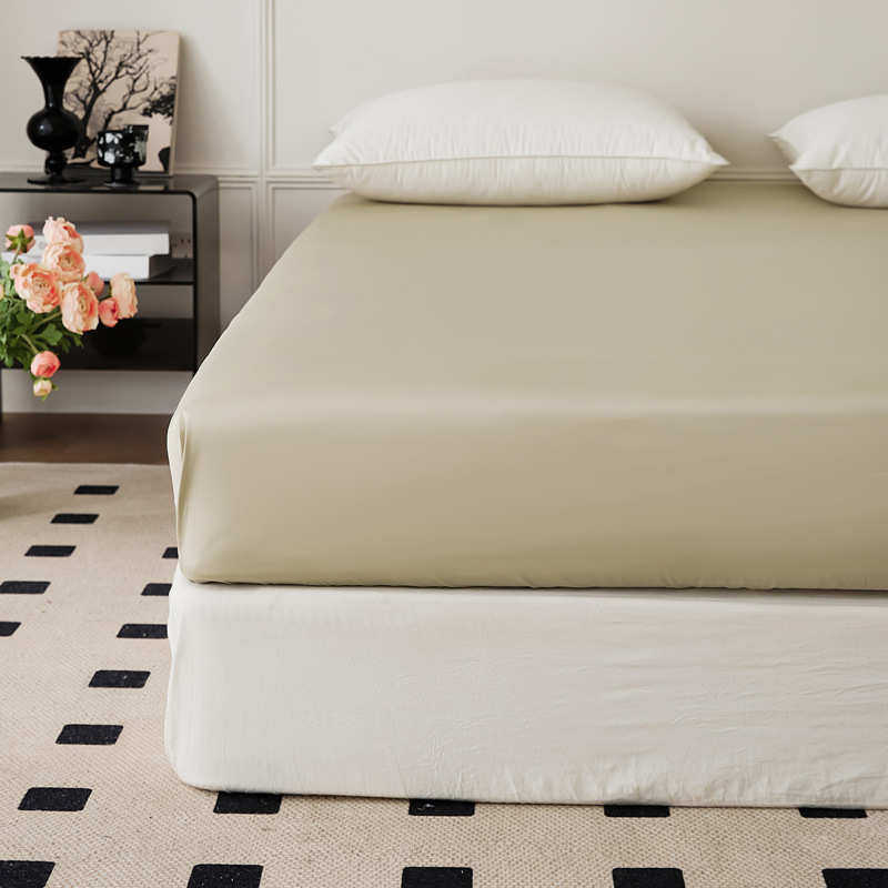 100s保护笠高支床罩床垫纯色高级床面料单件高密品感单四季长绒棉