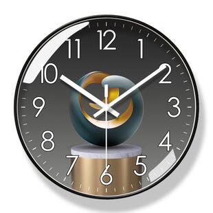 直销6093挂钟客厅钟表现代轻奢静音时钟创意简约静音扫秒石英 新款