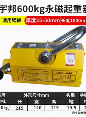 永磁重起重器1RTB吨 吨2 磁力吊永盘磁吸磁铁吊车起电磁吸盘吊装