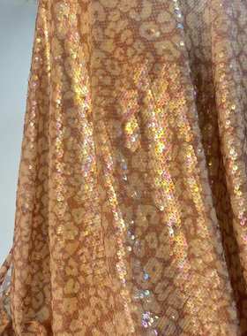 夏季珠片绣服装绣花布 2024定制新款蕾丝高定绣花布sequin fabric