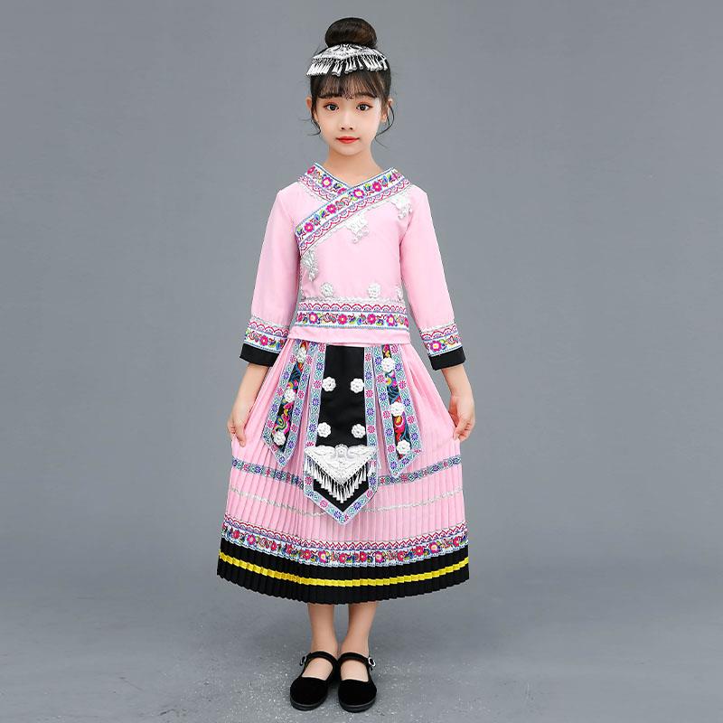 正品新款儿童仡佬服族民族装男女童装幼儿园仡佬族蹈演服出饰舞竹