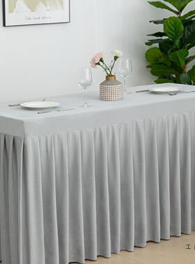 会议桌长方F5M68MSM形条室桌商务展会布桌长罩套简约瑞典定制绒布