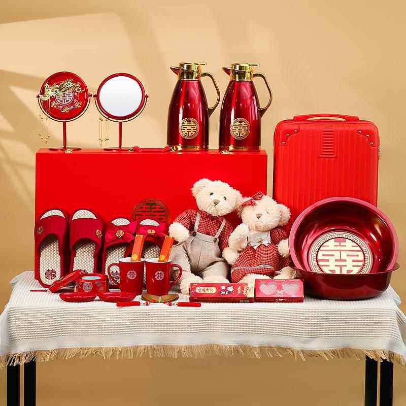 结婚女方陪嫁套装婚庆高档喜盆婚礼嫁妆喜箱新娘洗漱娘家备婚用品,节庆用品/礼品,陪嫁用品套装,淘宝优惠券,粉丝福利购,淘宝优惠卷