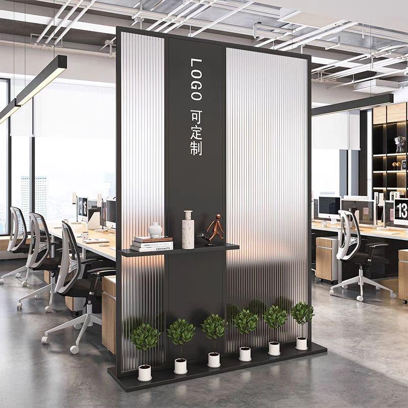办公室屏风隔断公司企业前台形象墙制定进门落地移动玄关隔断墙